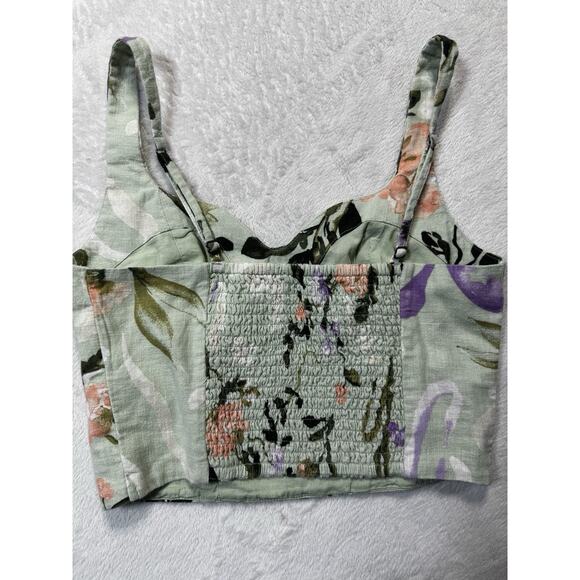 Abercrombie & Fitch Women's Linen-Blend Notch-Neck Set Top XS Multicolor NWT - Picture 2 of 11